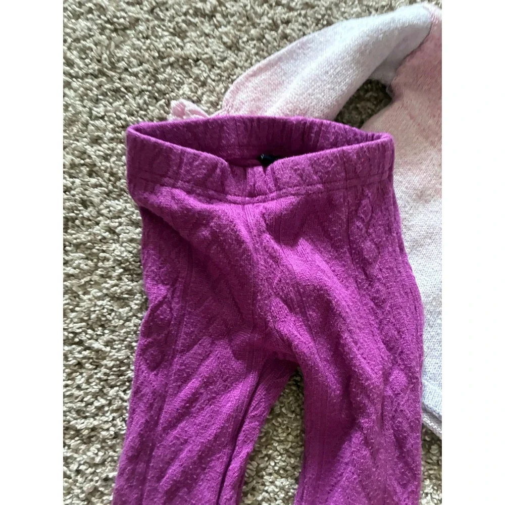 Mini Classics Ombre Sweater and Andy & Evan Purple‎ Cable Knit Leggings Set 9M